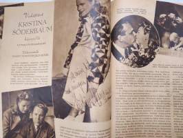 Elokuva-Aitta 1943 nr 8 Kansikuva Maria Tasnady, Kristiina Söderbaum käynnillä kotimaassaan, Linda Darnell, Jean Gabinin valloitusretket, Regina Linnanheimo, ym.