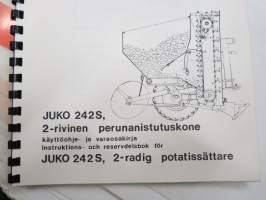 Juko 242S, 2-rivinen perunanistustuskone käyttöohje  ja varaosaluettelo alkaen valmistusnumerosta P3-8201 / 2-radig potatissättare Instruktions- och reservdelsbok