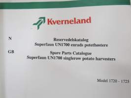 Kverneland Superfaun UN1700 enrads potethöstere reservdelskatalog / single row potato harvester parst book