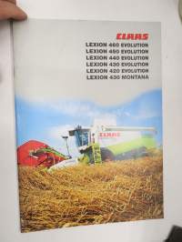 Claas Lexion 420, 430, 440, 450, 460 Evolution - 430 Montana leikkuupuimuri -myyntiesite / sales brochure
