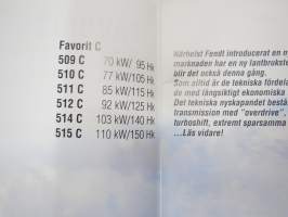 Fendt Favorit 509 C, 510 C, 511 C, 512 C, 514 C, 515 C tractor / traktori -myyntiesite, englanninkielinen / sales brochure, in english