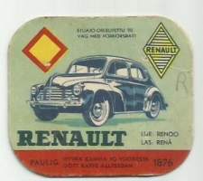 Renault - autokortti, keräilykuva, kahvipakettikuva