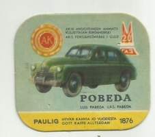 Pobeda  - autokortti, keräilykuva, kahvipakettikuva