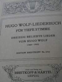 hugo wolf-liederbuch, fur tiefe stimme. .   VAKITA.N tarjous helposti s-m koko  paketti 19x36 x60 cm paino 35kg 5e