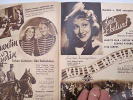 Elokuva-Aitta 1944 nr 1, Kansikuva Regina Linnanheimo, Dolly alfthan, Vaivaisukon morsian, Edvin Adolphson, Maurice Chevalier, Alice Babs, ym.