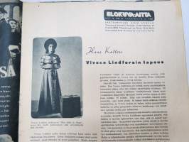 Elokuva-Aitta 1945 nr 1 Kansikuva Mervi Järventaus - Ristikon varjossa, Rakkautensa uhri (valistuselokuva sukupuolitaudeista), Viveca Lindfors, Michel Simon, ym.