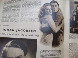 Elokuva-Aitta 1949 nr 5, Sano se suomeksi - elokuvien tekstitystyö, Maskeeraus, Johan Jacobsen, Tähtikuvaston keräilykuvia, ym