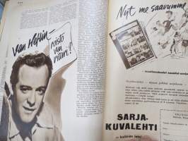 Elokuva-Aitta 1949 nr 5, Sano se suomeksi - elokuvien tekstitystyö, Maskeeraus, Johan Jacobsen, Tähtikuvaston keräilykuvia, ym