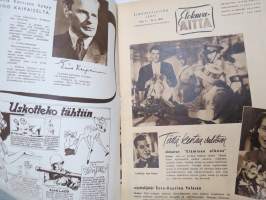 Elokuva-Aitta 1949 nr 4, Hollywood &quot;ulkoilee&quot;, Yhä nuorekkaita, Paul Hörbiger, Ghedi Lönnbergin vaatekomerolla, Richard Widmark, Takakansikuva Ava Gardner, ym.