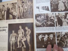 Elokuva-Aitta 1949 nr 2, Oke Tuuri, Copacabanan öitä, Scripti - studion muistio, Elsa Turakainen, Eläimellistä näyttelemistä, Oscareista, Mr Universe-kisat Lontoo
