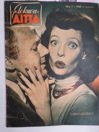 Elokuva-Aitta 1950 nr 7, Kansikuva Van Johnson ja Loretta Young, Hasse Ekman, Valkokankaan kaksosia, Tähtikuvasto Hillevi Lagerstam, Martti katajisto &amp; Leena Mäkinen