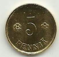 5 penniä  1919  kullattu pillerissä