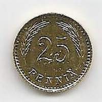 25 penniä  1939  kullattu
