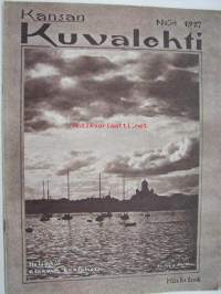 Kansan Kuvalehti 1927 nr 34 (Kansi: Helsinki kuutamossa 1927) Keskiaukeama: Suurkalastusta Laatokan merellä