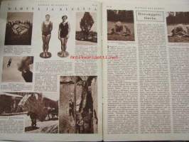 Kansan Kuvalehti 1927 nr 34 (Kansi: Helsinki kuutamossa 1927) Keskiaukeama: Suurkalastusta Laatokan merellä