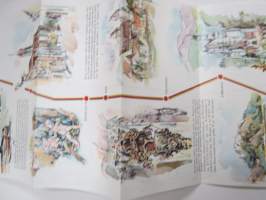 Die Romantische Strasse vom Main zu den Alpen - Deutschland - Saksa -matkailuesite / kartta - travel brochure / tourist map