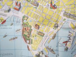 Oslo - Norway - Norge -matkailuesite / kartta - travel brochure / tourist map