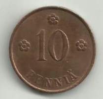 10  penniä  1940