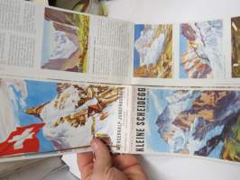 Jungfraujoch 3454 m / 11333 ft &amp; Kleine Scheidegg 2016 m / 6762 ft - Wengernalp-Jungfraubahn, Interlaken -matkailuesite / kartta - travel brochure / tourist map