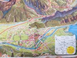 Jungfraujoch 3454 m / 11333 ft &amp; Kleine Scheidegg 2016 m / 6762 ft - Wengernalp-Jungfraubahn, Interlaken -matkailuesite / kartta - travel brochure / tourist map