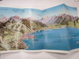 Montreux (Schweitz-Switzerland-Suisse) -matkailuesite / kartta - travel brochure / tourist map