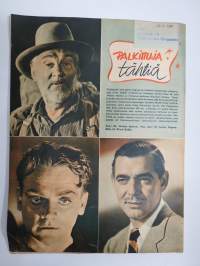 Elokuva-Aitta 1951 nr 16, Kansikuva Maria Casares, Rudolph Valentino, Ilse Werner, Mirjami Kuosmanen, Tähtikuvasto Clark Gable, James Gagney, Walter Huston, ym.