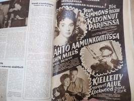 Elokuva-Aitta 1951 nr 15, Kansikuva Rauni Ikäheimo &amp; Tauno Palo, Thrillereitä, Korppikotkat eivät lennä, Clark Gable, Tähtikuvasto Marie Dressler - Katharine Hepburn