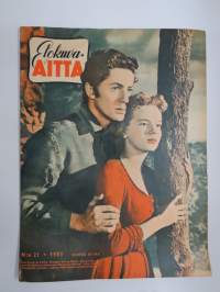 Elokuva-Aitta 1951 nr 21, Kansikuva Joan Evans &amp; Farley Granger, Teuvo Puro, Chaplin - rakkaudet, Tähtikuvasto Jane Darwell - Ginger Rogers - Donald Crisp, ym.