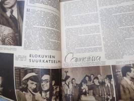 Elokuva-Aitta 1951 nr 9, Kansikuva Sakari Halonen, Hannes Häyrynen kotioloissa, Syntinen nainen, Tähtikuvasto Bette Davis - Spencer Tracy - Claire Trevor, ym.