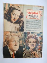 Elokuva-Aitta 1951 nr 9, Kansikuva Sakari Halonen, Hannes Häyrynen kotioloissa, Syntinen nainen, Tähtikuvasto Bette Davis - Spencer Tracy - Claire Trevor, ym.