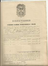Helsingfors  - vakuutuskirja 1908