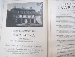 Värmland 1958 -matkailuesite / kartta - travel brochure / tourist map