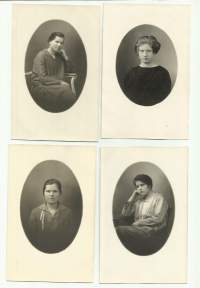 1920-luvun naisia - valokuva 9x13 cm  4 kpl