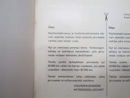 Volkswagen 1302 S - 1302 -käyttöohjekirja / owner´s manual, in finnish