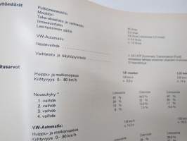 Volkswagen 1302 S - 1302 -käyttöohjekirja / owner´s manual, in finnish