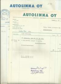 Autolinna Oy Hämeenlinna  1952-54  - firmalomake 2 eril