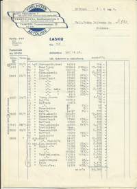 V Helmisen Autoliike Lahti, Tampere Hämeenlinna 1954  - firmalomake