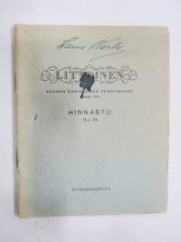 Littoinen Oy Verkatehdas hinnasto nr 23 1938 -fabric catalog and price list
