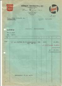 Sören Berner &amp;Co OyVoiteluöljyosasto Castrol 1954 - firmalomake