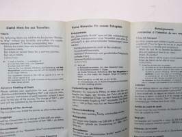 Deutsche Bundesbahn - Omnibus-Fernlinie Romantische Strasse / romantic way / Route Romantique 1963 Frankfurth... -rautateiden aikataulu / train timetable