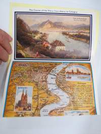 The Course of the Rhein from Mainz to Cologne, Germany -travel brochure / map - matkailuesite / kartta