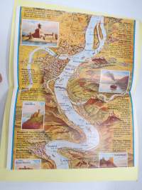 The Course of the Rhein from Mainz to Cologne, Germany -travel brochure / map - matkailuesite / kartta