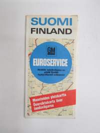 GM Euroservice - Maanteiden yleiskartta, Suomi 1974 -road map