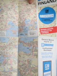 GM Euroservice - Maanteiden yleiskartta, Suomi 1974 -road map