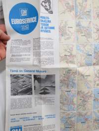 GM Euroservice - Maanteiden yleiskartta, Suomi 1974 -road map