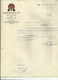 Karjalan Puku Oy Viipuri 1930  - firmalomake