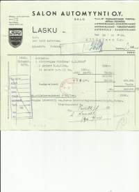 Salon Automyynti Oy Salo 1942  - firmalomake