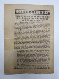 Sondermeldung - Verluste der Deutschen und die Beute der Truppen der 3. Ukrainischen Front... -venäläisten lentolehtinen saksalaisille