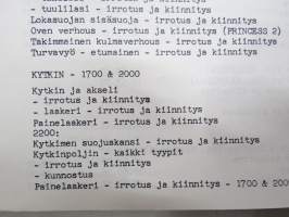Leyland Princess 2 1700 &amp; 2000 Korjausohjekirjan liite (käytetään yhdessä Princessin korjausohjekirjan AKM 3362 kanssa)