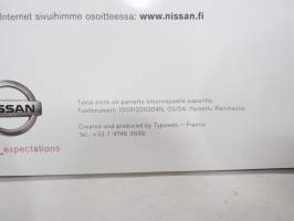 Nissan Almera Tino 2004 -myyntiesite / sales brochure